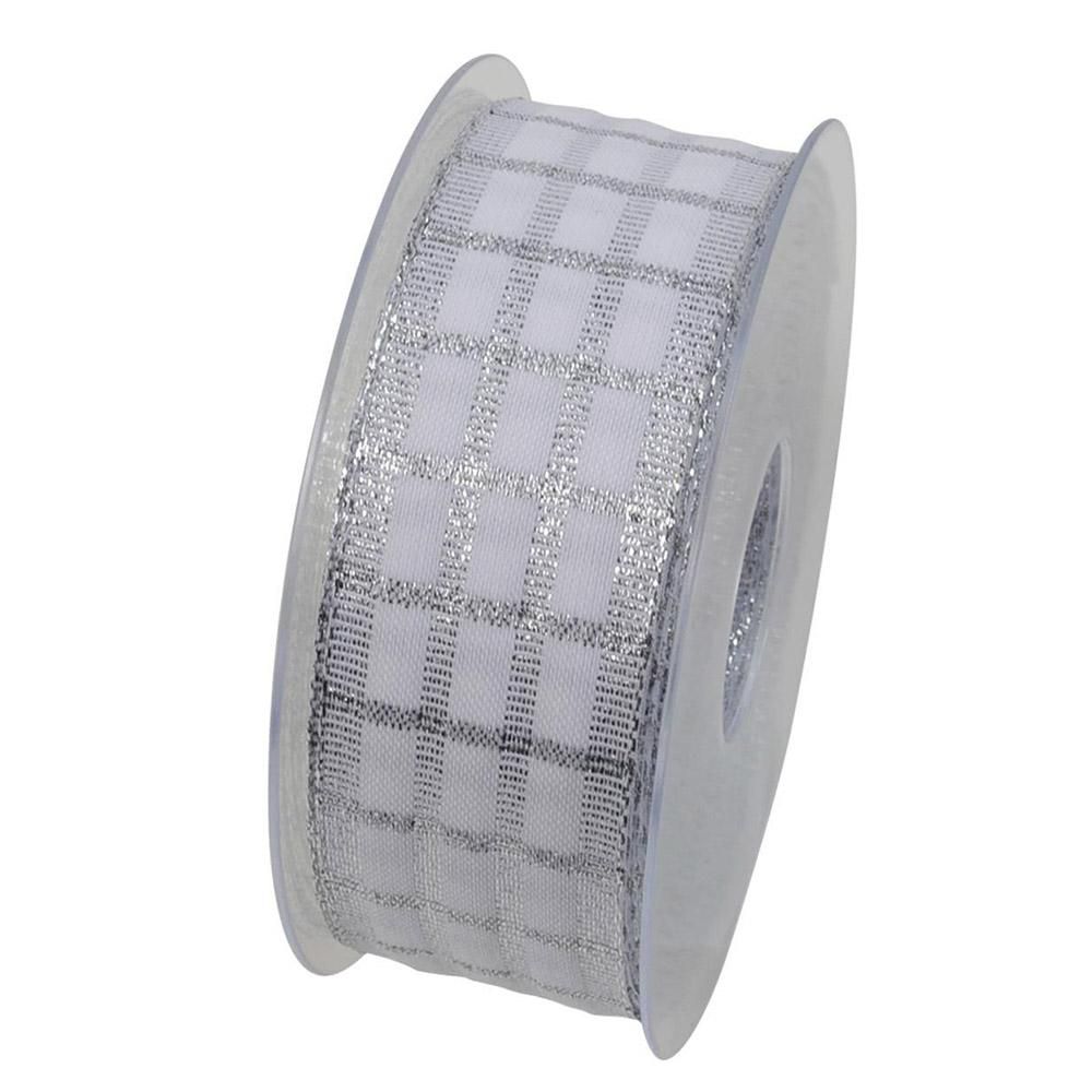 NASTRO ART.X636 -PORTLAND- 40MM 20MT BIANCO/ARGENTO NASTRO ART.X636 -PORTLAND- 40MM 20MT BIANCO/ARGENTO