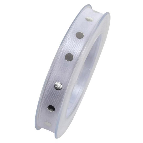 NASTRO ART.X840 -RICHMOND- 15MM 20MT BIANCO/ARGENTO