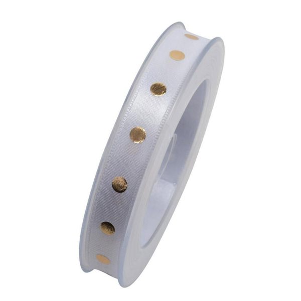 NASTRO ART.X840 -RICHMOND- 15MM 20MT BIANCO/ORO