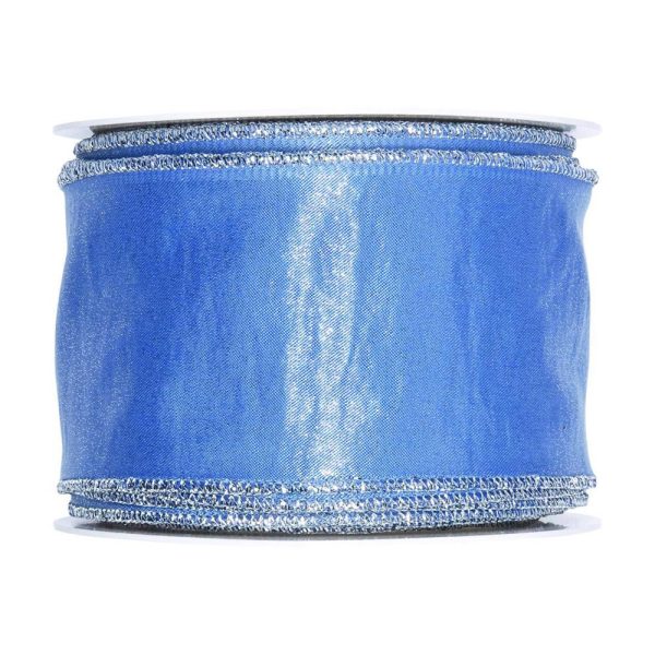 NASTRO SATIN ART.2680 50MM 10MT AZZURRO/ARGENTO NASTRO SATIN ART.2680 50MM 10MT AZZURRO/ARGENTO