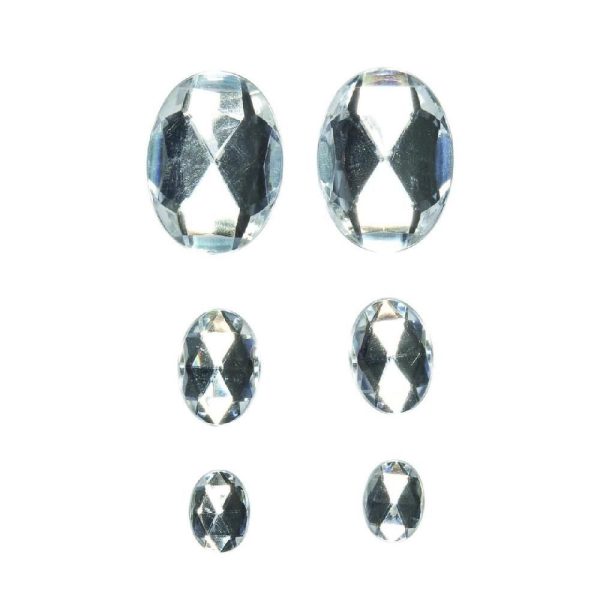 STRASS OVALE ADESIVO PZ.6 ASS.