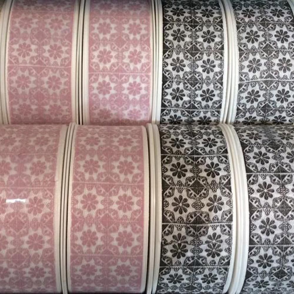 NASTRO ART.227 -FLOWER PATTERN- 40MM 18MT NERO