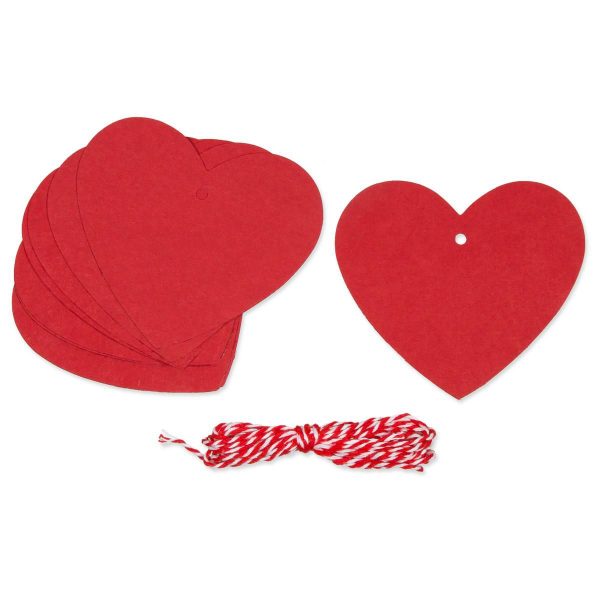 SET 48 CUORI CARTA C/CORDONCINO 8X6 CM ROSSO SET 48 CUORI CARTA C/CORDONCINO 8X6 CM ROSSO