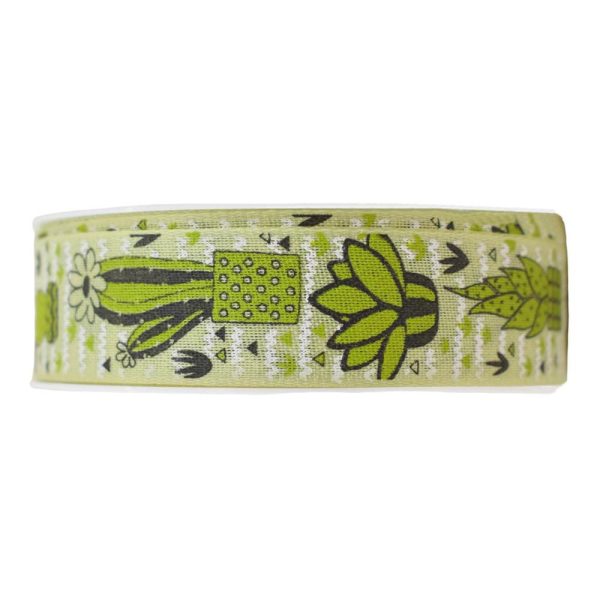 NASTRO ART.778 CACTUS 25MM 18MT VERDE/BIANCO