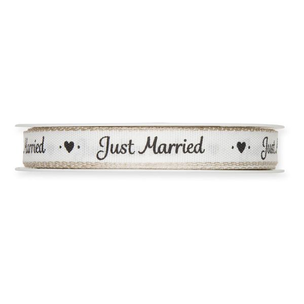 NASTRO -JUST MARRIED- 15MM 20MT BIANCO/NERO NASTRO -JUST MARRIED- 15MM 20MT BIANCO/NERO