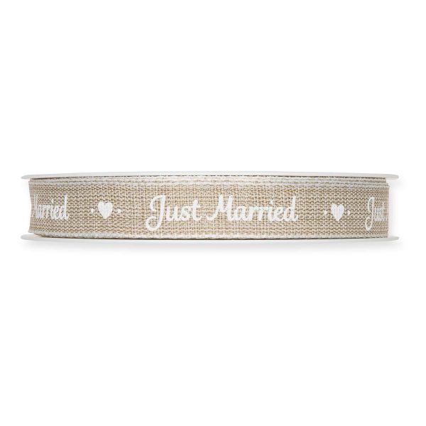 NASTRO -JUST MARRIED- 15MM 20MT NOCCIOLA/BIANCO NASTRO -JUST MARRIED- 15MM 20MT NOCCIOLA/BIANCO