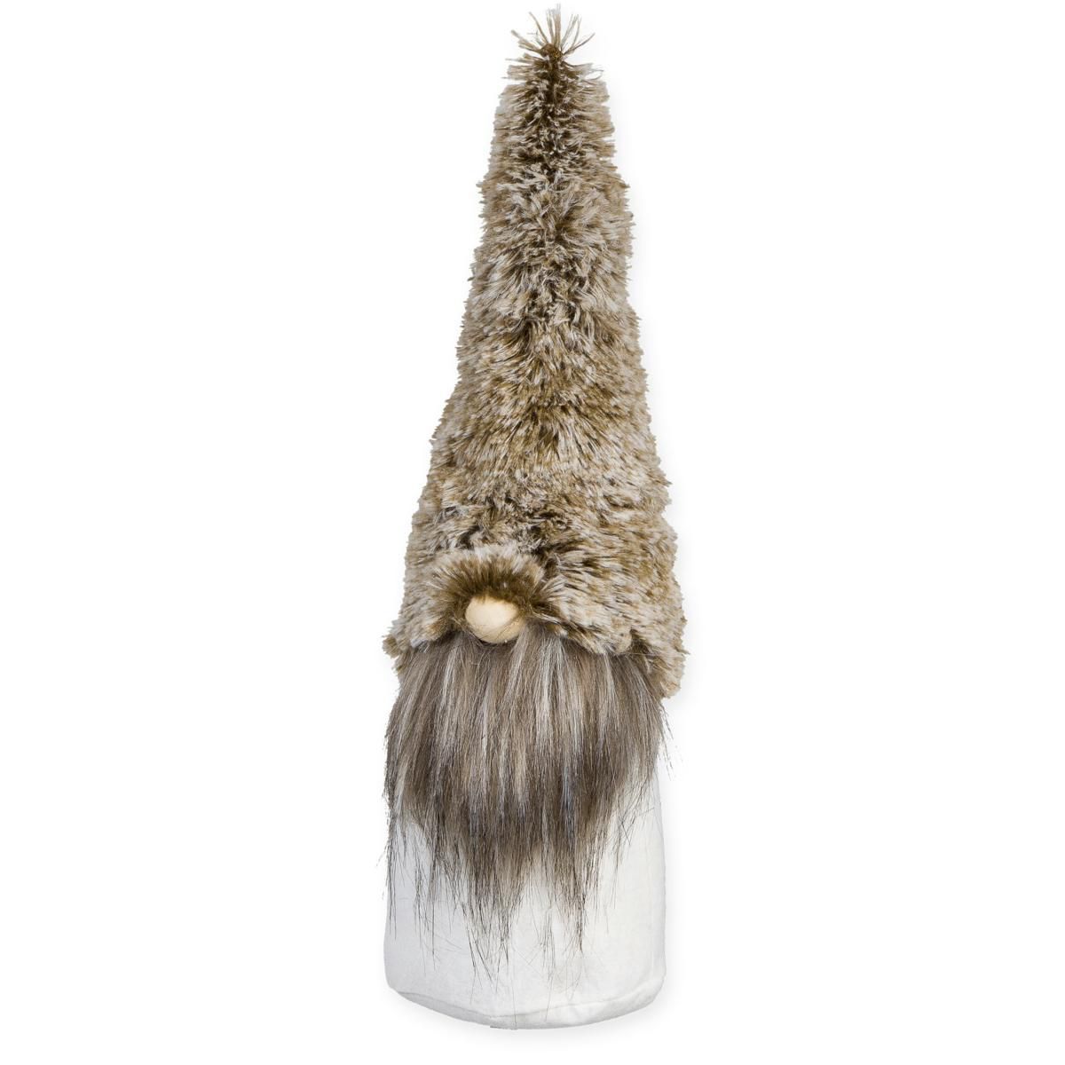 GNOMO TESSUTO D.10 CM H.35 CM BIANCO/MARRONE GNOMO TESSUTO D.10 CM H.35 CM BIANCO/MARRONE