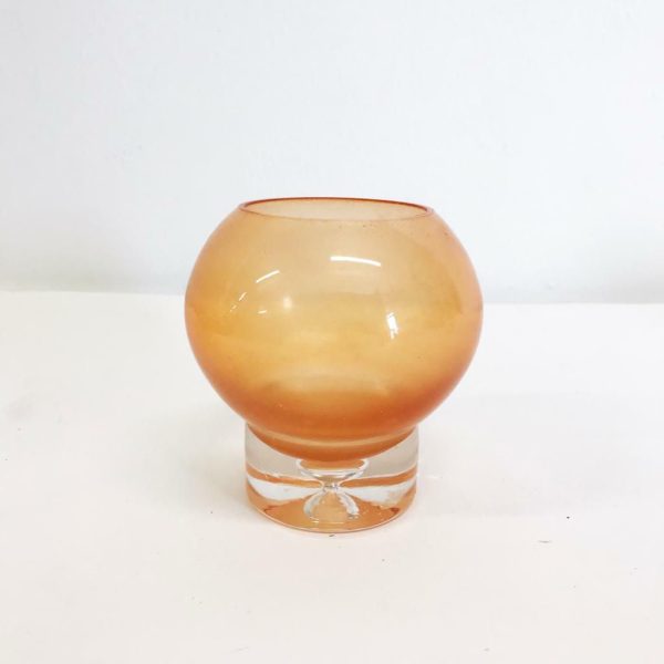 PORTACANDELA VETRO BALOON H11,5 D11 ARANCIO