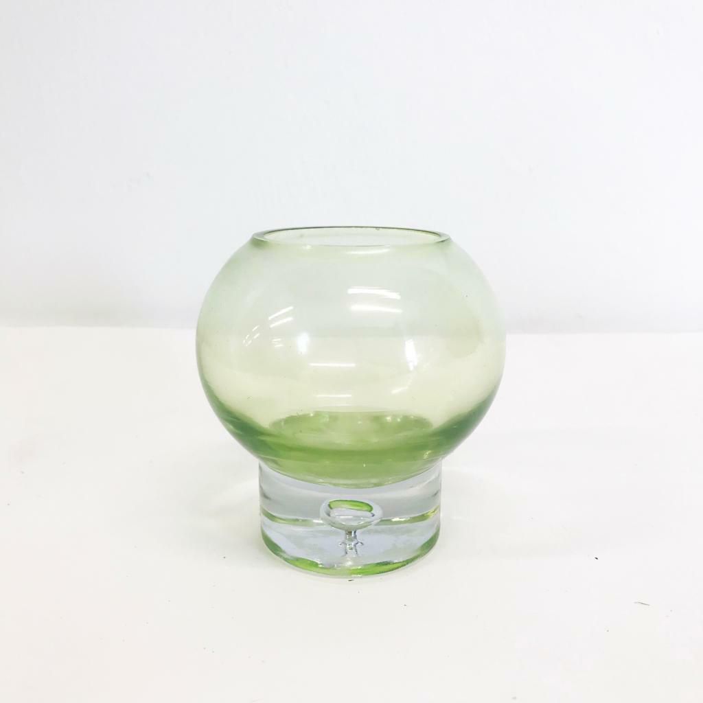 PORTACANDELA VETRO BALOON H11,5 D11 VERDE