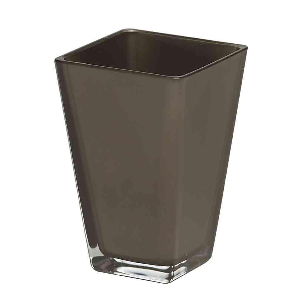 VASO VETRO CONICO QUAD.11X11X17 ANTRACITE METALLIC HY