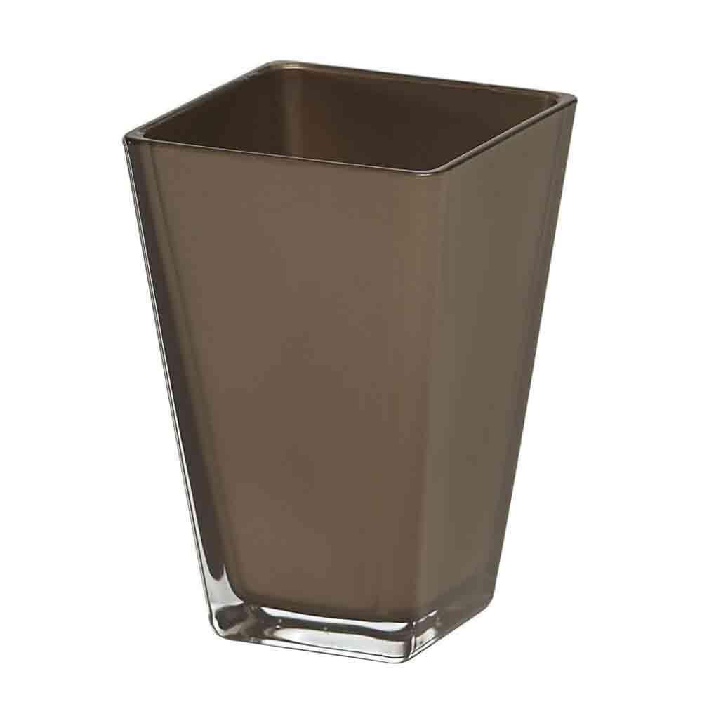 VASO VETRO CONICO QUAD.11X11X17 OYSTER METALLIC HY