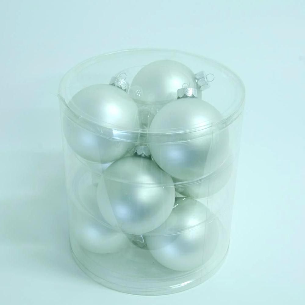 SET 9 SFERE VETRO MM.90SAT. BIANCO
