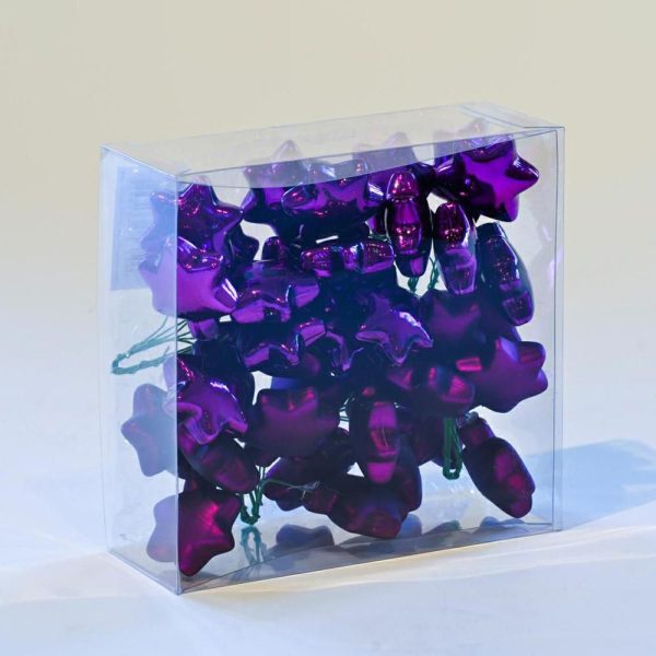 SET 36X6 STELLE VETRO MM.30 CON FILO ASS. LUC./SAT. VIOLA SET 36X6 STELLE VETRO MM.30 CON FILO ASS. LUC./SAT. VIOLA