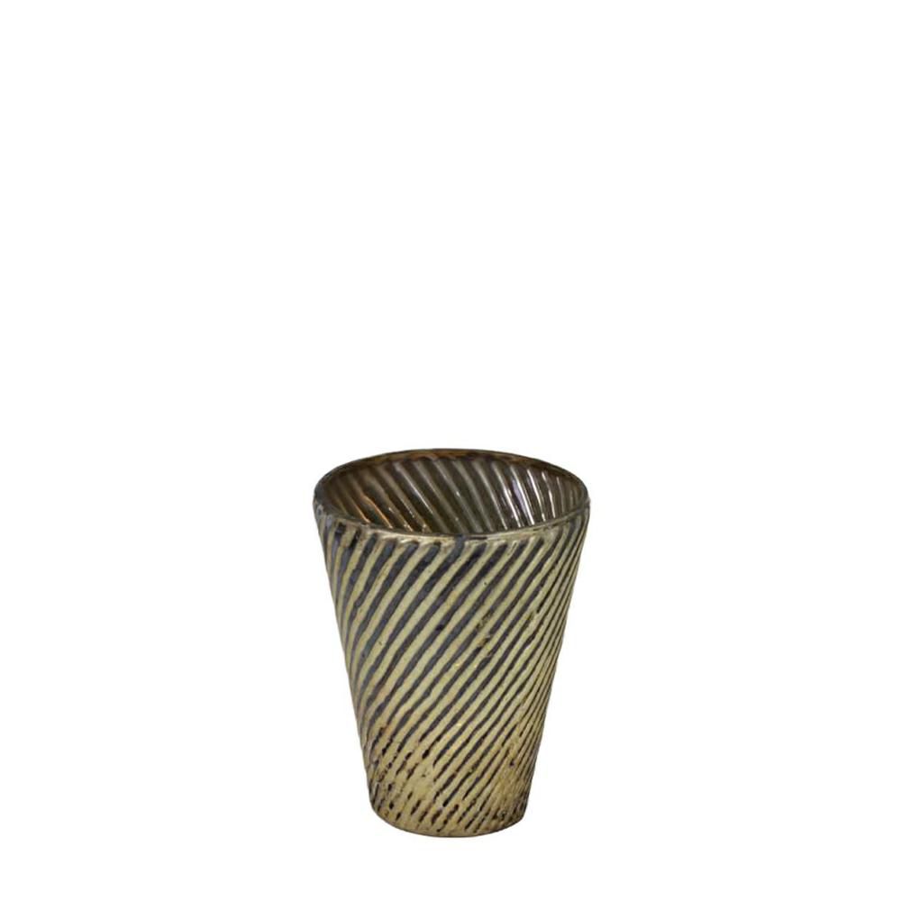 PORTATEALIGHT VETRO -ST. MORITZ- ORO ANTICO 10X13 CM