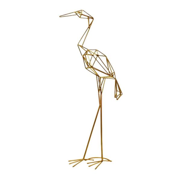 UCCELLO GEOMETRICO METALLO CM 37X12X88 ORO UCCELLO GEOMETRICO METALLO CM 37X12X88 ORO