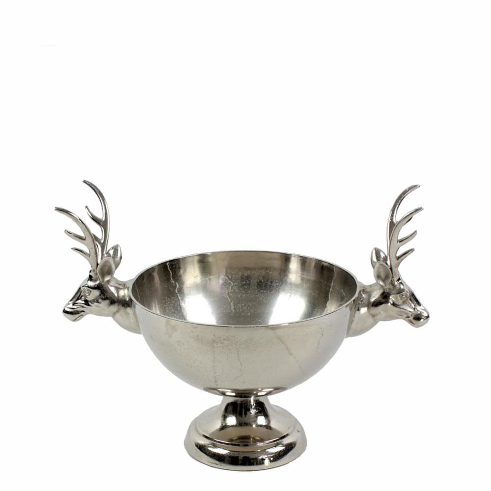 CHAMPAGNERA BOWL 74X47 CM H.54 CM -DEER- ARGENTO CHAMPAGNERA BOWL 74X47 CM H.54 CM -DEER- ARGENTO