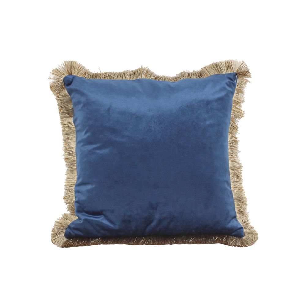 CUSCINO POLIESTERE C/FRANGE 45X45 CM BLU CUSCINO POLIESTERE C/FRANGE 45X45 CM BLU
