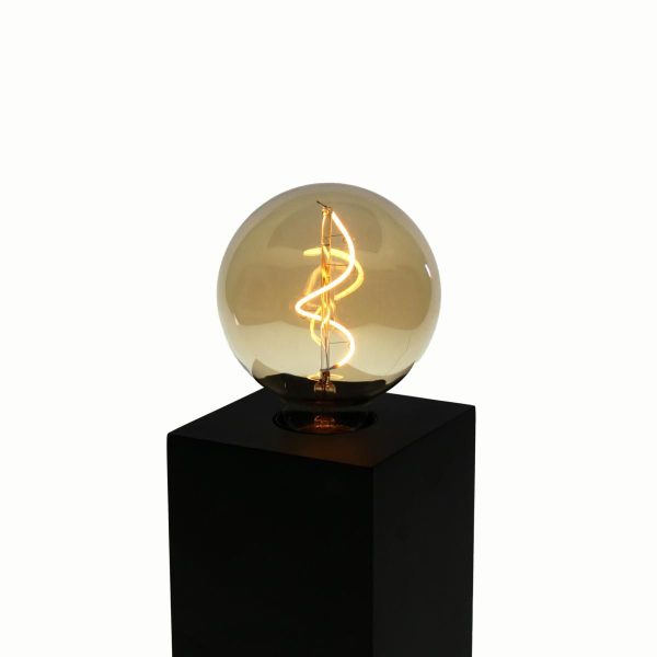 LAMPADINA SFERA C/LED SPIRALE 9,5X14 CM NERO/AMBRA LAMPADINA SFERA C/LED SPIRALE 9,5X14 CM NERO/AMBRA