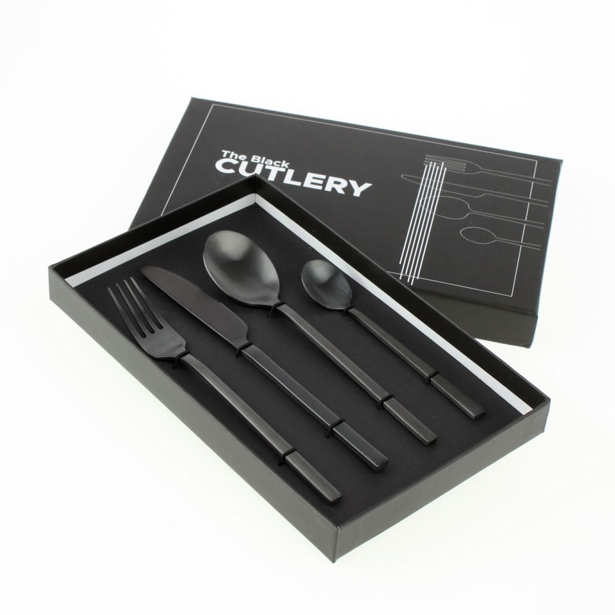 SET 4 POSATE ACCIAIO 18/10 NERO MATT SET 4 POSATE ACCIAIO 18/10 NERO MATT