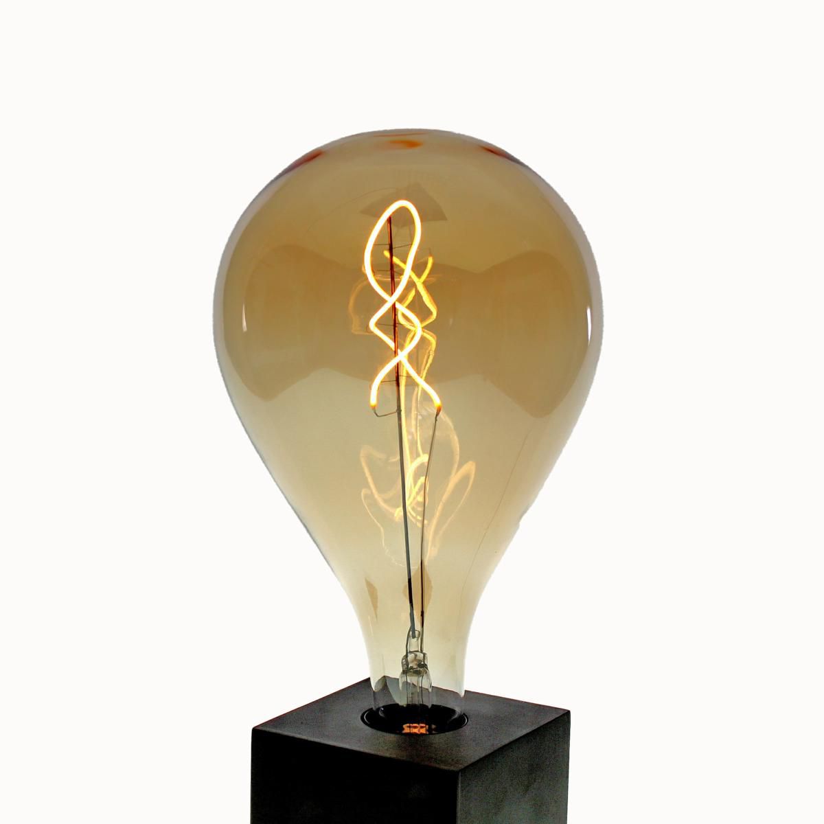 LAMPADINA C/LED SPIRALE16X28 CM NERO/AMBRA