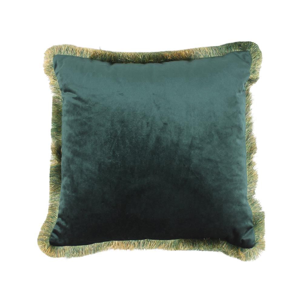 CUSCINO POLIESTERE C/FRANGE 45X45 CM VERDE SMERALDO