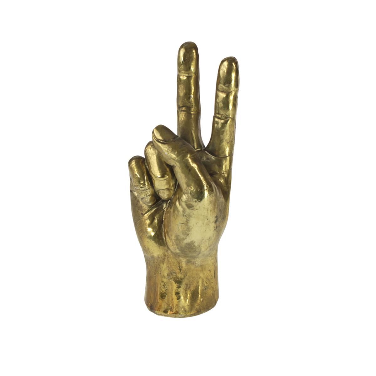 MANO POLIRESINA 10X7,5 CM H.25,5 CM -PEACE- ORO MANO POLIRESINA 10X7,5 CM H.25,5 CM -PEACE- ORO
