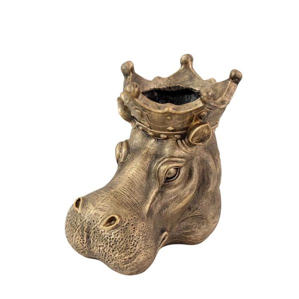 VASO TESTA IPPOPOTAMO POLIRESINA 42,5X28X39,5 CM ORO VASO TESTA IPPOPOTAMO POLIRESINA 42,5X28X39,5 CM ORO