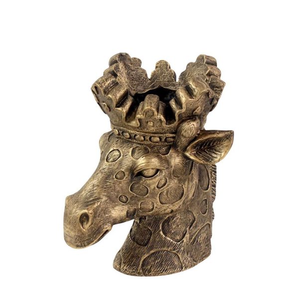 VASO TESTA GIRAFFA POLIRESINA 39X32X73 CM ORO VASO TESTA GIRAFFA POLIRESINA 39X32X73 CM ORO