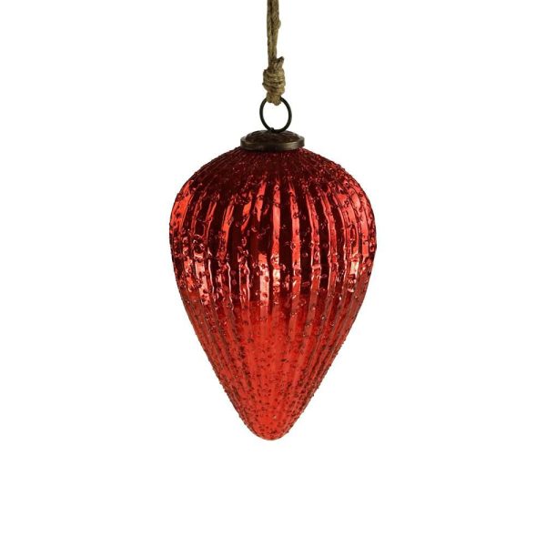 DECORO VETRO D/APPENDERE D.13 CM H.20 CM ROSSO DECORO VETRO D/APPENDERE D.13 CM H.20 CM ROSSO