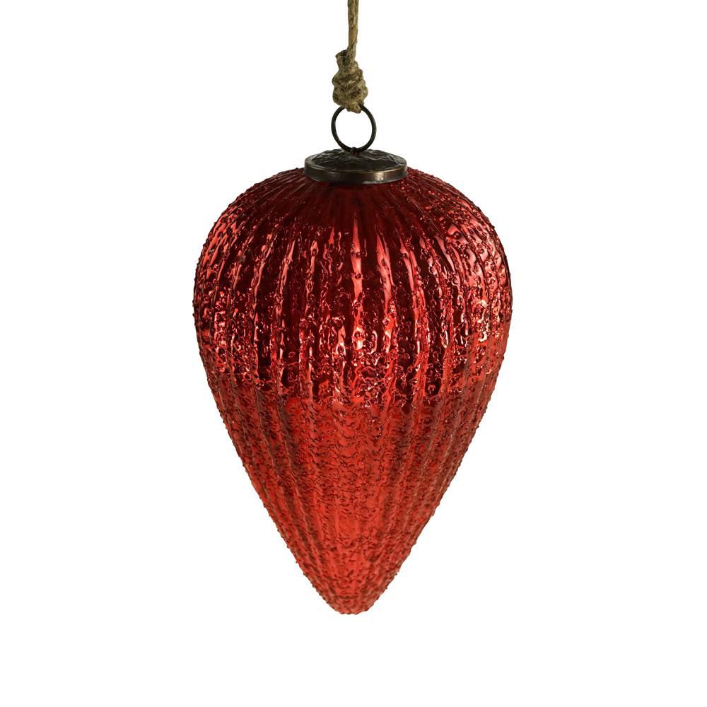 DECORO VETRO D/APPENDERE D.15 CM H.25 CM ROSSO