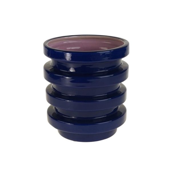 VASO CERAMICA D.19 CM H.21 CM BLU/VIOLA VASO CERAMICA D.19 CM H.21 CM BLU/VIOLA