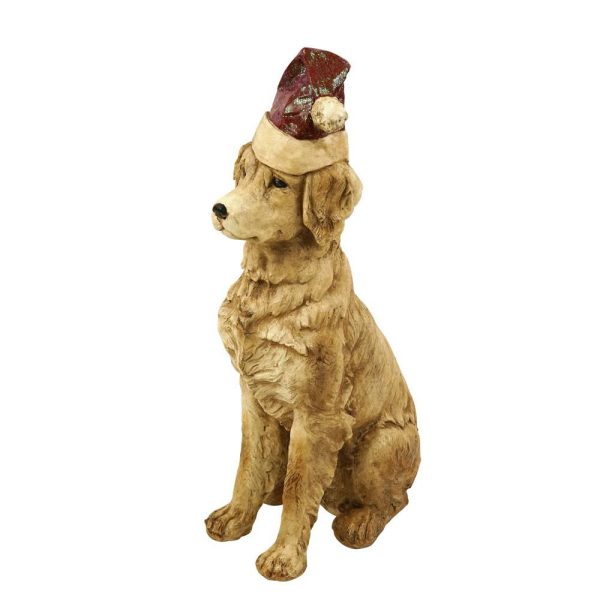 CANE BABBO NATALE POLIRESINA 24X34X67 CM MARRONE