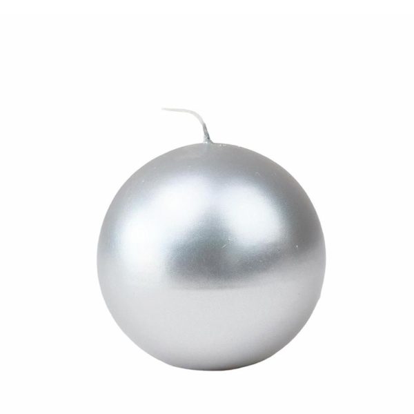 CANDELA SFERA D.10 CM CONF.PZ.4 ARGENTO CANDELA SFERA D.10 CM CONF.PZ.4 ARGENTO