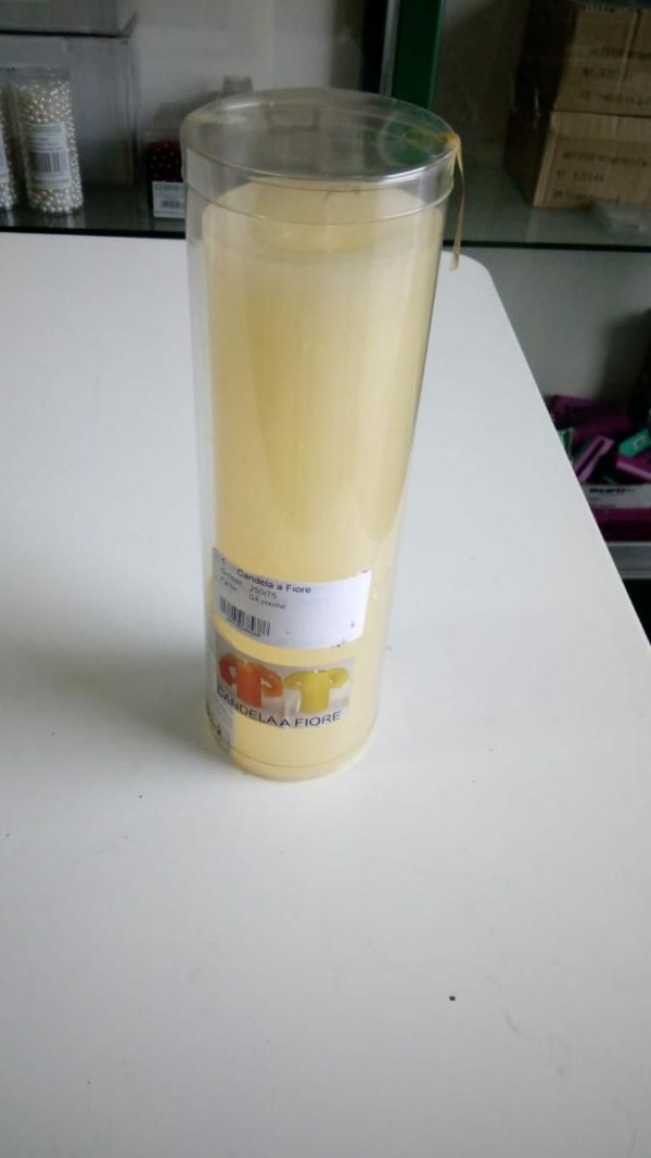 CANDELA D.7,5 CM H.25 CM FIORE CREMA