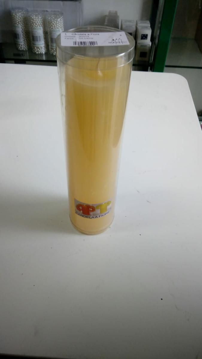 CANDELA D.7,5 CM H.30 CM FIORE CREMA