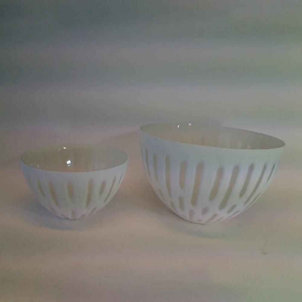 BOWL VETRO-CUT- CM.25X16 CM BIANCO
