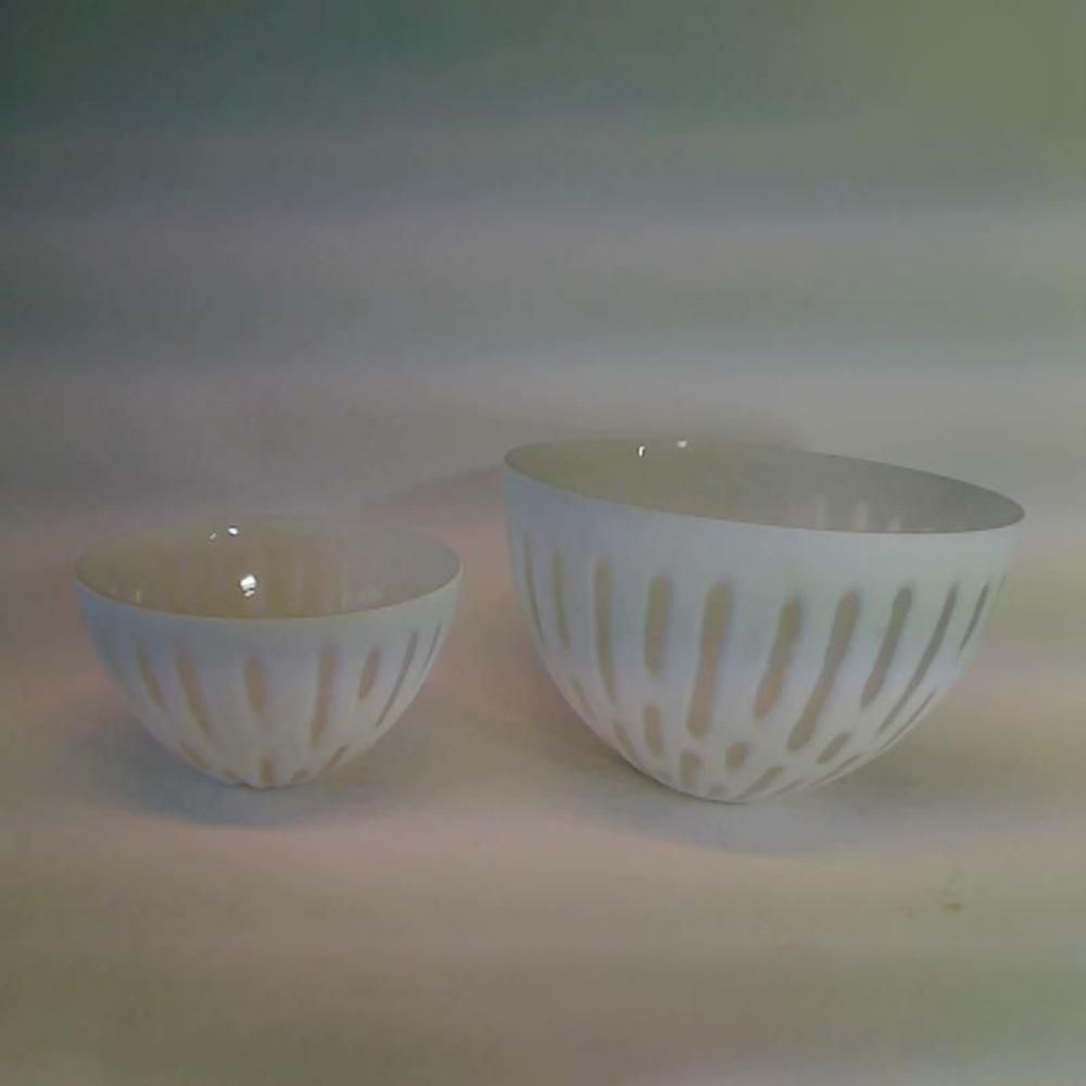 BOWL VETRO-CUT- CM.30X19 CM BIANCO