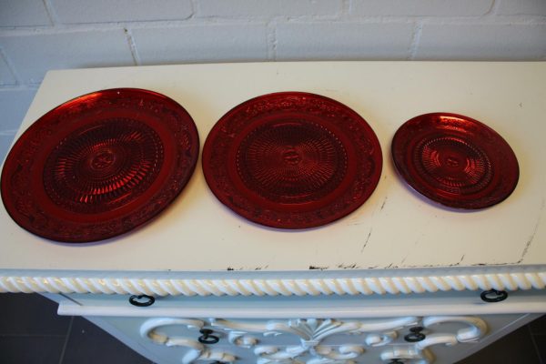 PIATTO VETRO ZIGR. D.25ROSSO