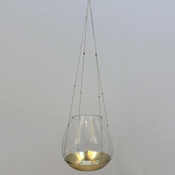 PORTATEALIGHT VETRO D/APPENDERE D.12,5 CM TRASPARENTE/ORO CM PORTATEALIGHT VETRO D/APPENDERE D.12,5 CM TRASPARENTE/ORO CM