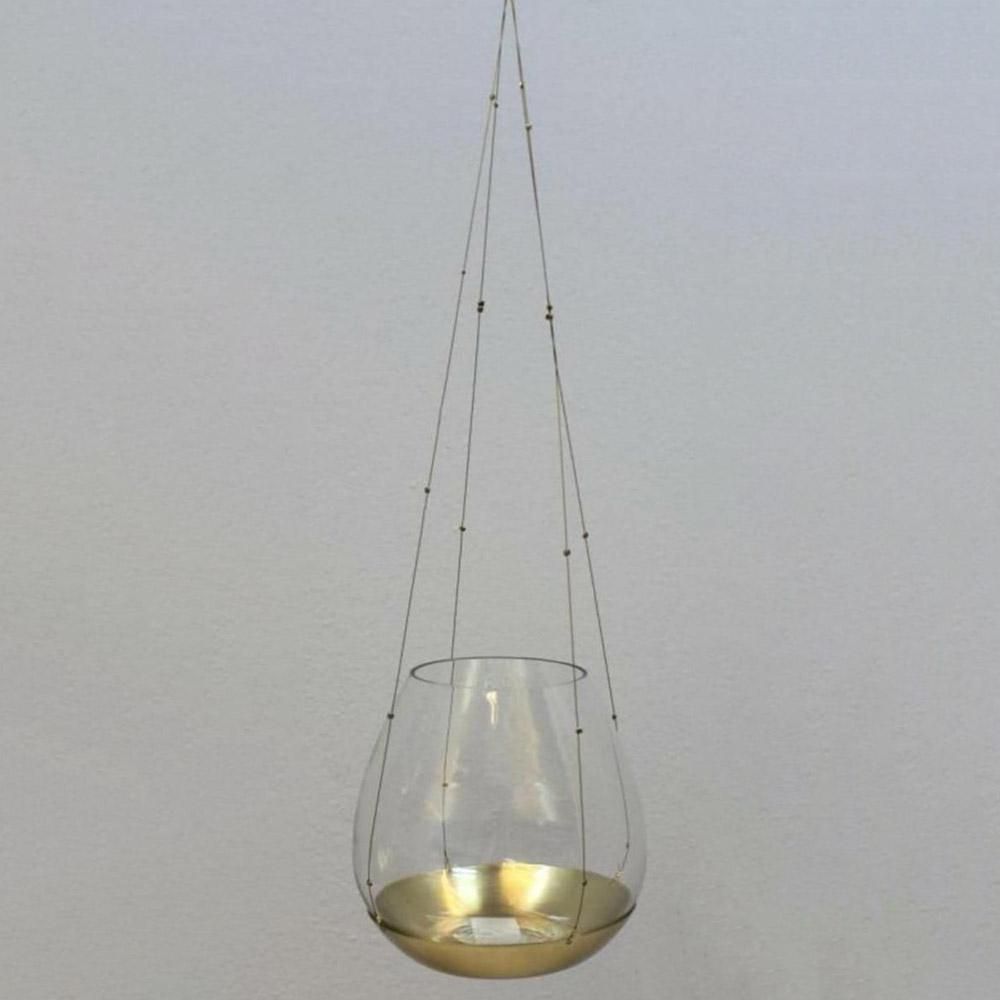 PORTATEALIGHT VETRO D/APPENDERE D.12,5 CM TRASPARENTE/ORO CM PORTATEALIGHT VETRO D/APPENDERE D.12,5 CM TRASPARENTE/ORO CM