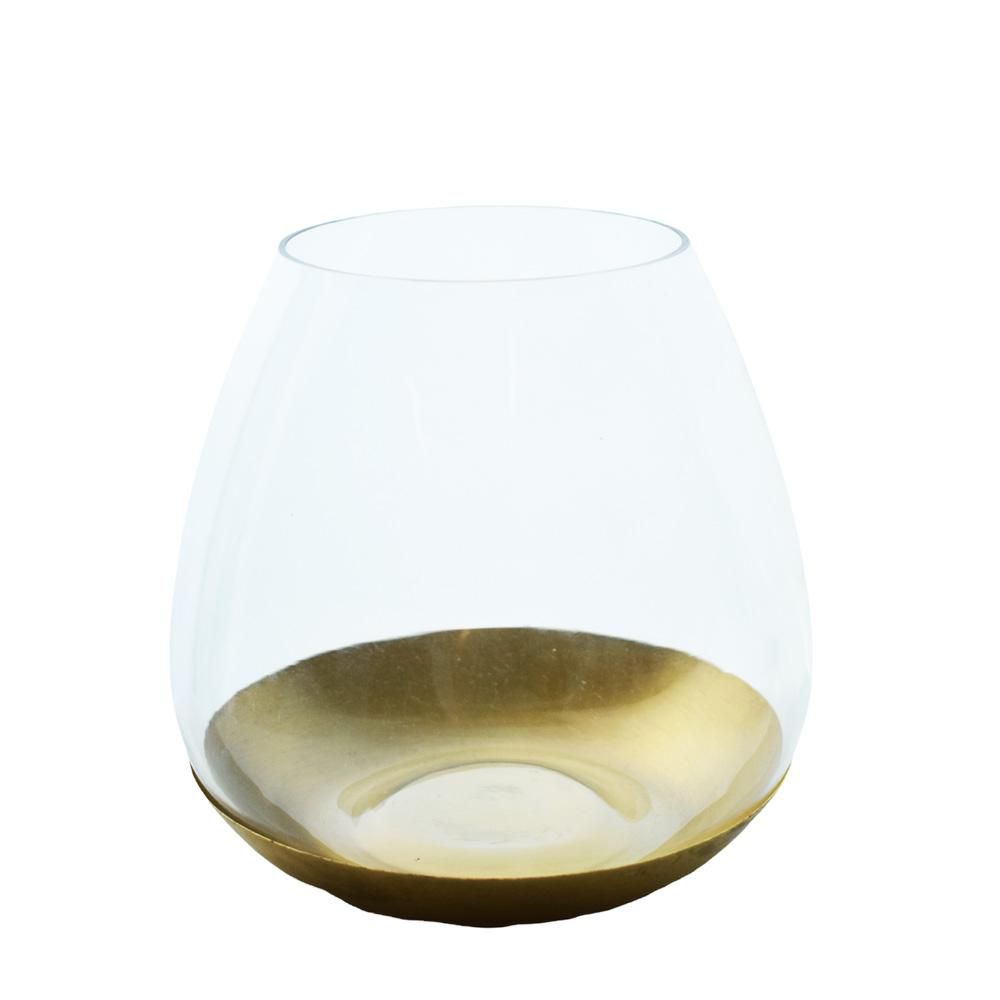 PORTATEALIGHT VETRO D.15 CM TRASPARENTE/ORO