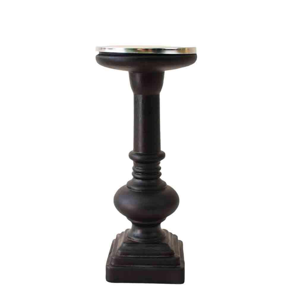 CANDELIERE VETRO H.23 CM NERO SATINATO CANDELIERE VETRO H.23 CM NERO SATINATO