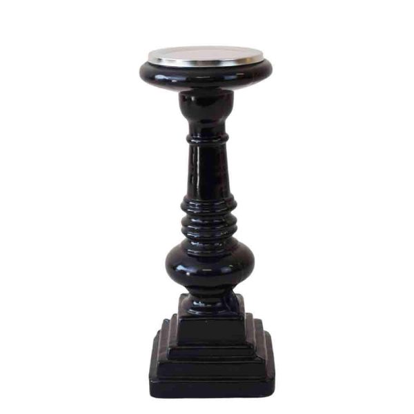 CANDELIERE VETRO H.30 CM NERO LUCIDO CANDELIERE VETRO H.30 CM NERO LUCIDO