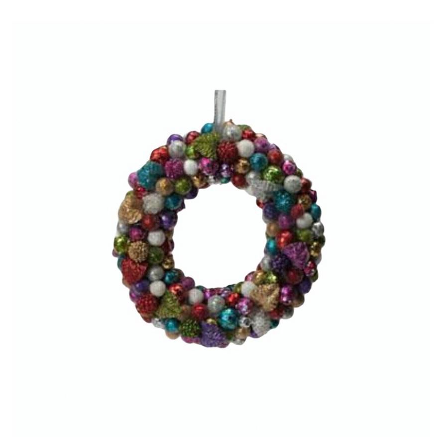 BACCHE CORONA D/APP. D.21 CM GLITTER MULTICOLOR BACCHE CORONA D/APP. D.21 CM GLITTER MULTICOLOR