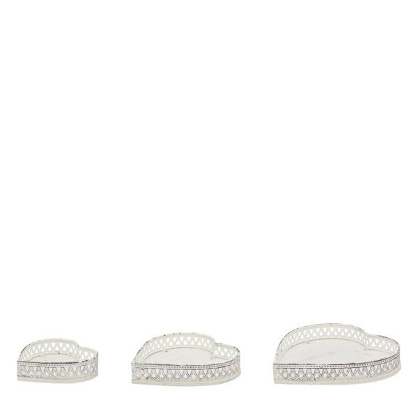 SET 3 VASSOI METALLO -CUORE- 16-26X16-28 CM H.4 CM GRIGIO SET 3 VASSOI METALLO -CUORE- 16-26X16-28 CM H.4 CM GRIGIO