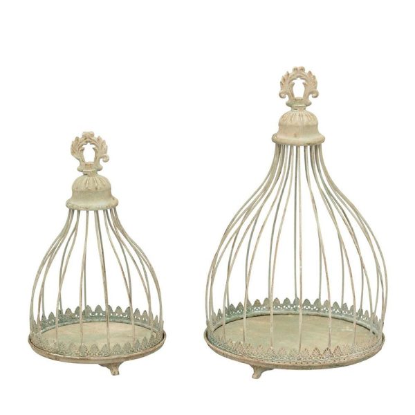 SET 2 GABBIE METALLO -GROS- D.19-25 CM H.32-37,5 CM GRIGIO SET 2 GABBIE METALLO -GROS- D.19-25 CM H.32-37,5 CM GRIGIO