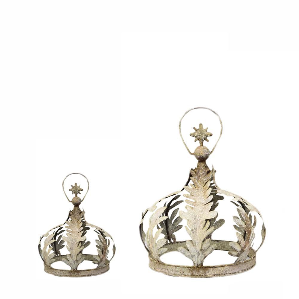 SET 2 CORONE METALLO D.35-46 H.40-55 CM -ARTFERRO-GRIGIO ANTICAT SET 2 CORONE METALLO D.35-46 H.40-55 CM -ARTFERRO-GRIGIO ANTICAT