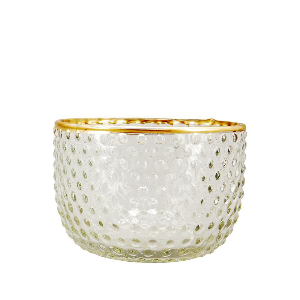 VASO VETRO C/BORDO ORO D.12 CM H.8,5 CM TRASPARENTE VASO VETRO C/BORDO ORO D.12 CM H.8,5 CM TRASPARENTE