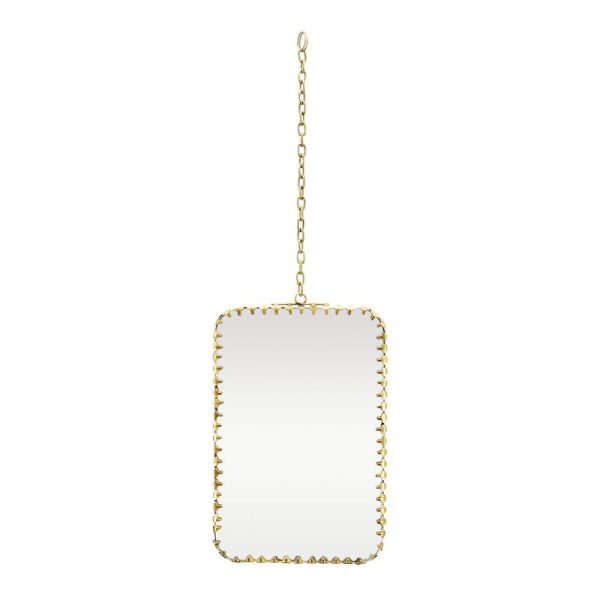 SPECCHIO C/BORDO E CATENELLA ORO 11X17 CM SPECCHIO C/BORDO E CATENELLA ORO 11X17 CM