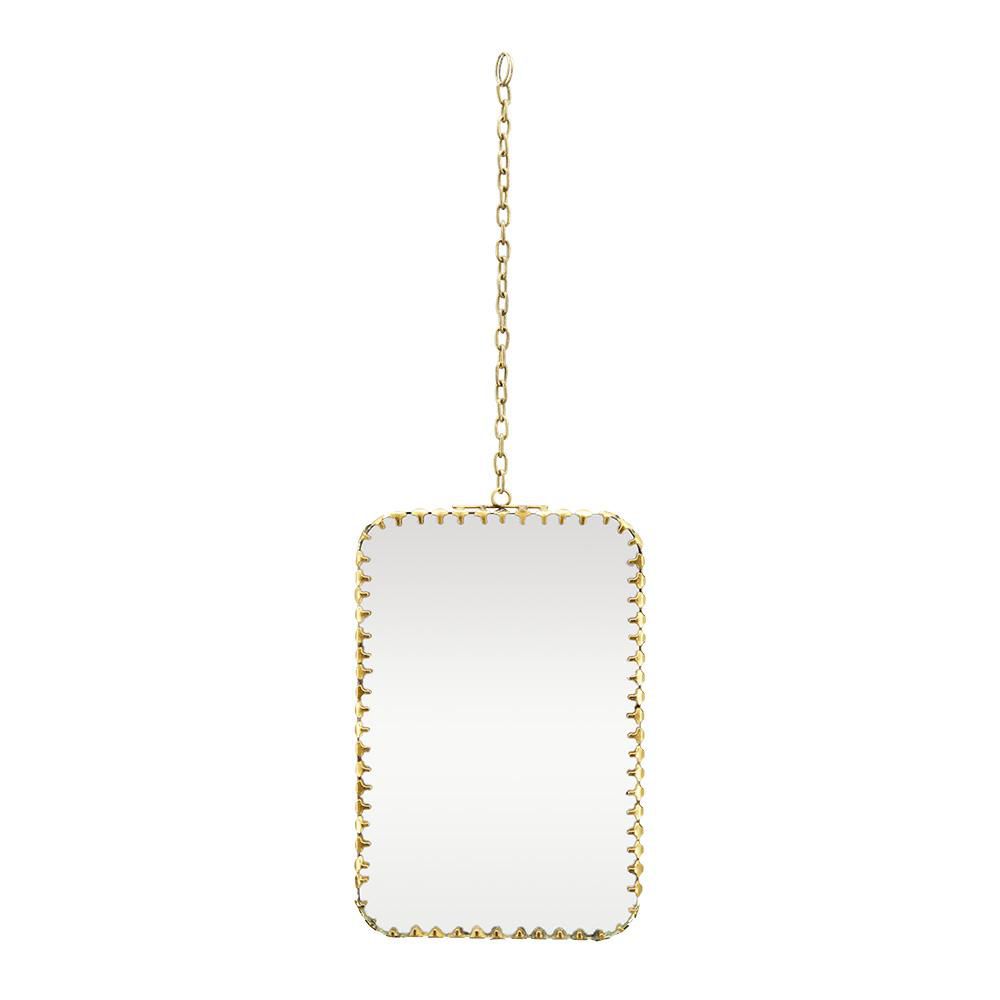 SPECCHIO C/BORDO E CATENELLA ORO 11X17 CM